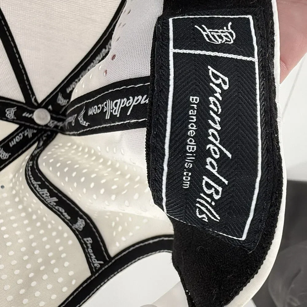 Branded Bills Nash White Golf Hat Snapback Rope Performance Cap - Picture 10 of 15